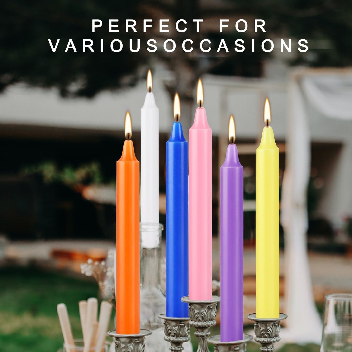 100 Pack Assorted Color Spell Chime Candles, 4 Inch Mini Taper Candles for for Home Decor Kitchen Decor Wedding Decoration-10 Colours