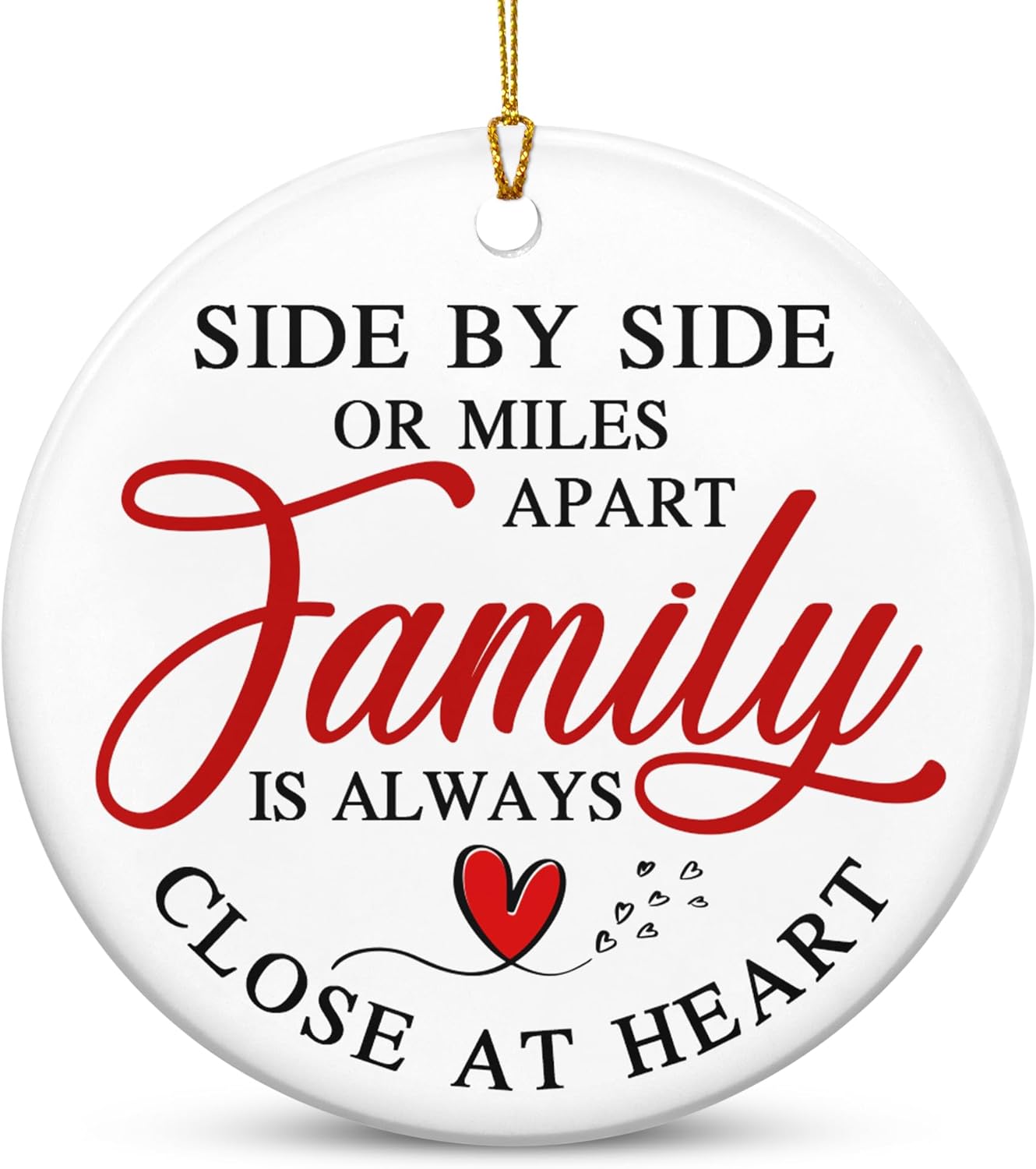 TEEZWONDER Family Ornament Gifts for Women Men - Ceramic Christmas Ornaments 2025 for Tree Decorations - Christmas Birthday Gifts for Mom Dad for Sister Brother, Grandma Grandpa Gift