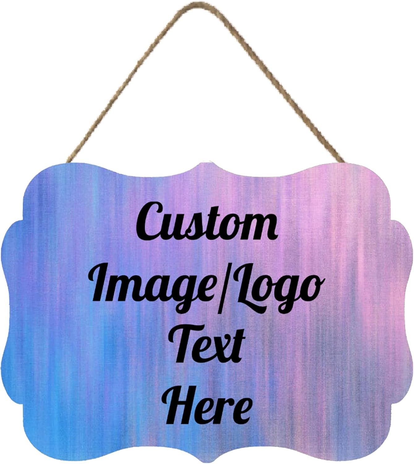 Personalized Wooden Welcome Sign Front Door Decor Personalized Home Sign Door Decorations Customized Image/Text Hanging Door Sign Farmhouse Decorations for Home Office 11.2 * 8 Inch