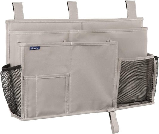 Surblue Bedside Caddy Hanging Bed Organizer Storage Bag Pocket for Bunk and Hospital Beds, College Dorm Rooms Baby Bed Rails,Camp (8 Pockets),Gray