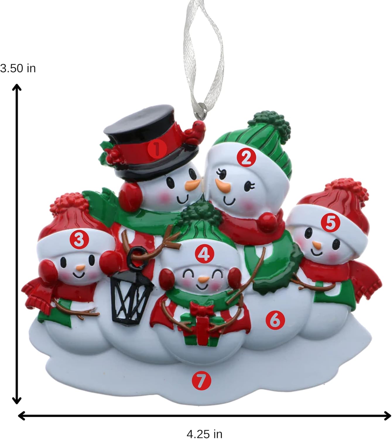 2025 Family Christmas Ornament – Personalized Ornament for Families – Custom Snowman Family Ornament – Holiday Tree Decoration Keepsake Gift (Family of 5)