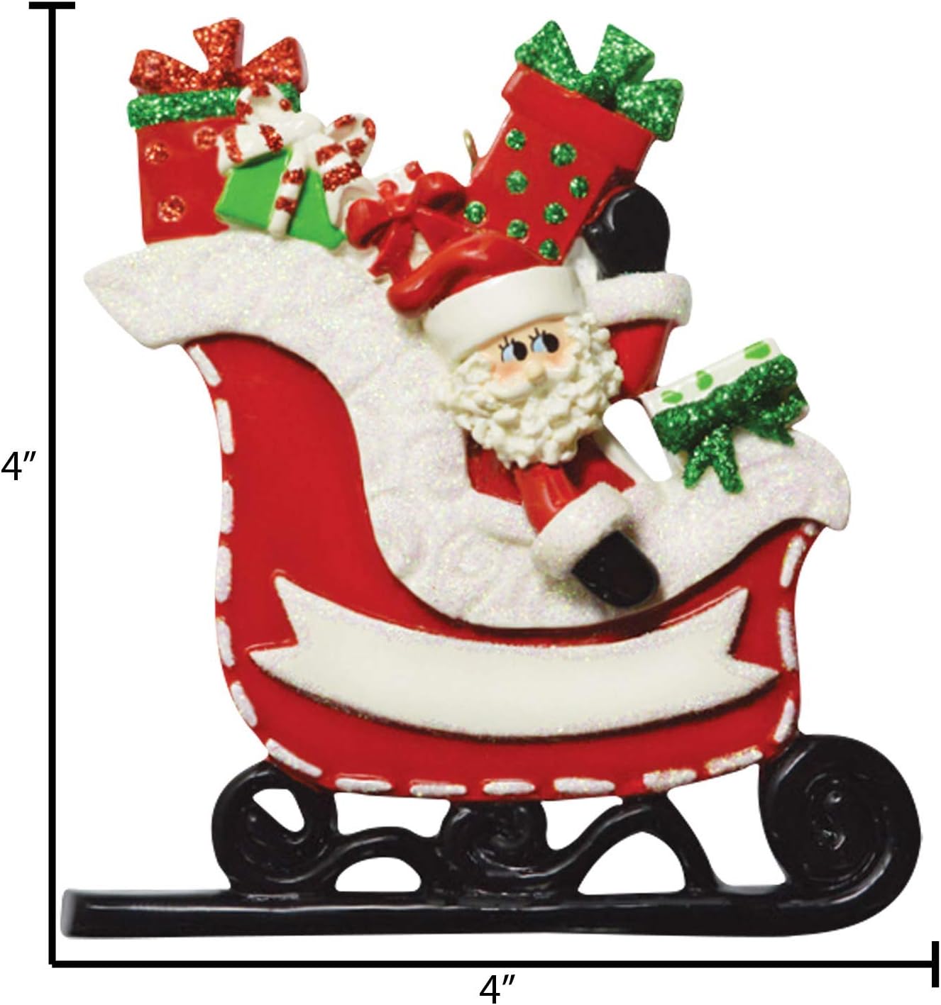 Personalized Christmas Ornaments 2024 - Customized Santa in Red Sleigh Keepsake Ornaments for Christmas Tree