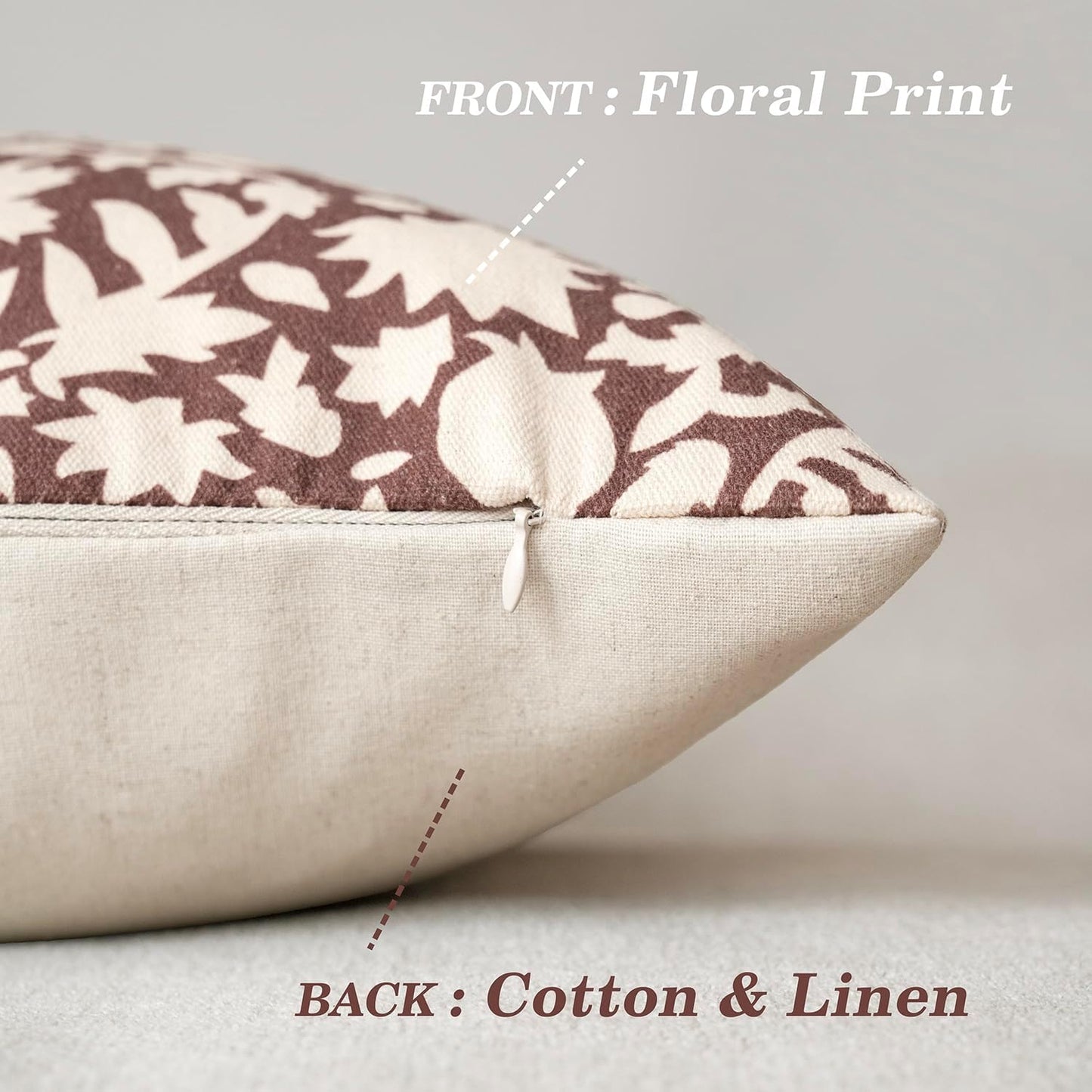 Foindtower Set of 2 Decorative Neutral Floral Throw Pillow Covers Accent Farmhouse Cushion Covers Boho Vintage Pillowcase for Couch Sofa Bedroom Living Room Home Decor Outdoor,20×20 Inch,Wine Red