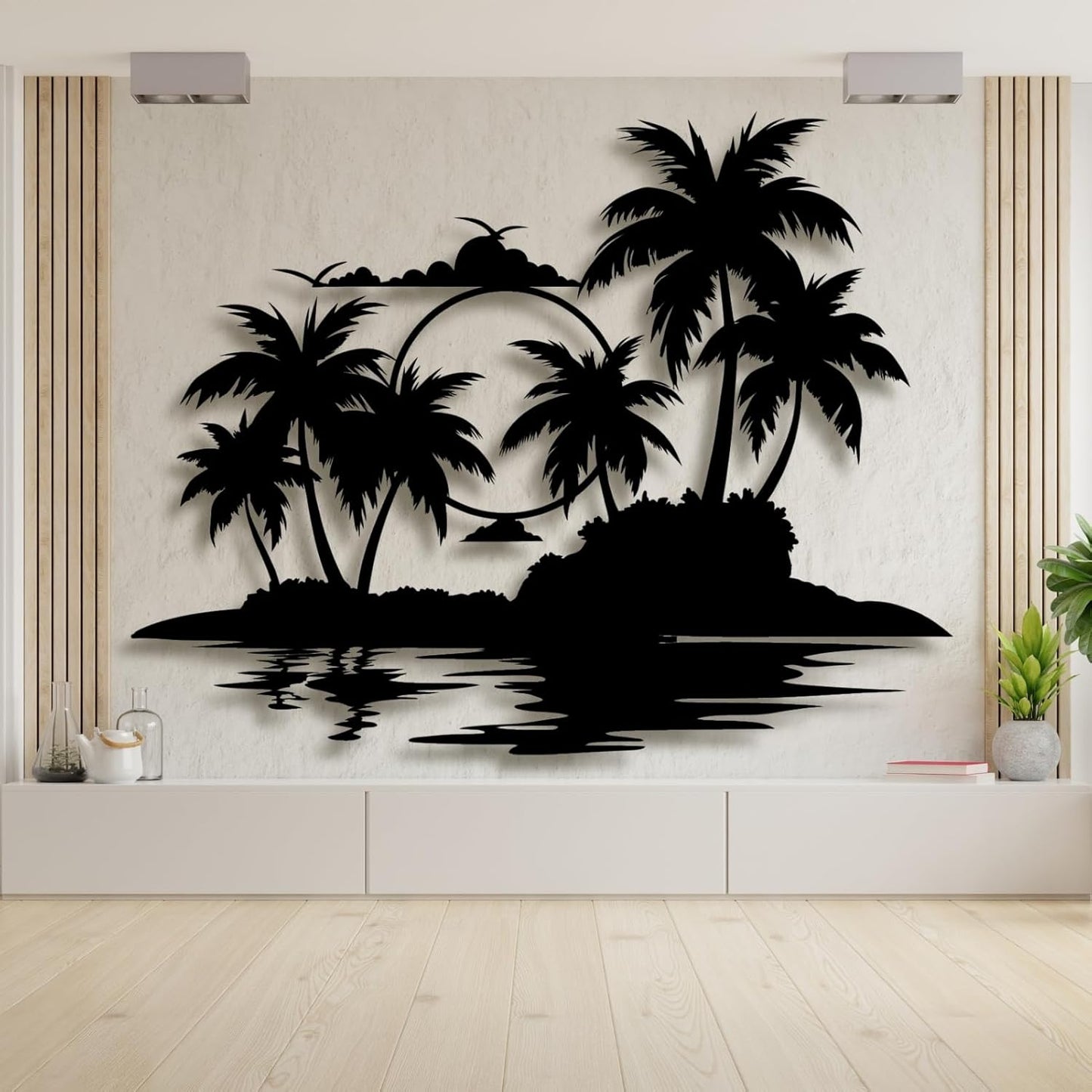 Palm Tree Metal Wall Decor,Palm Tree Metal Wall Art,Metal Palm Tree,Metal Palm Tree Wall Decor,Tropical Metal Wall Art,Beach Wall Decort,Metal Wall Decor (style 2,white,31 L" x 25 W" / 80 x 63 cm)