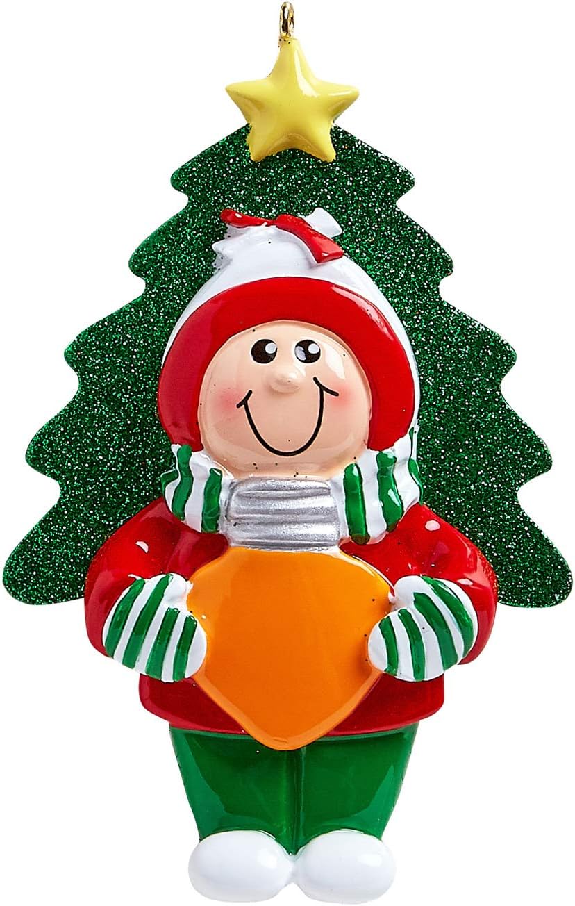 3D Toddler Ornaments for Christmas Tree 2025 - Bulb Tree Santa Hat Ornament for Kids Cozy Pajama Ornament for Girl Personalized Christmas Ornaments for Kids Gifts for Girls Toddler Girl Decorations