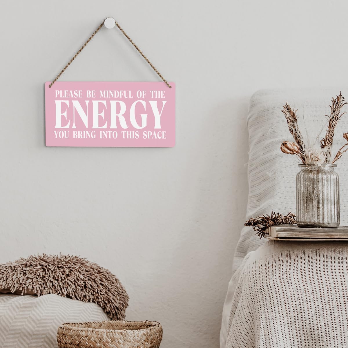 Pink Room Decor Spiritual Decoration Meditation Room Decoration Inspirational Spa Positive Affirmations Wall Decor Wood Plaque Sign Hanging Door Sign Home Office Yoga Room