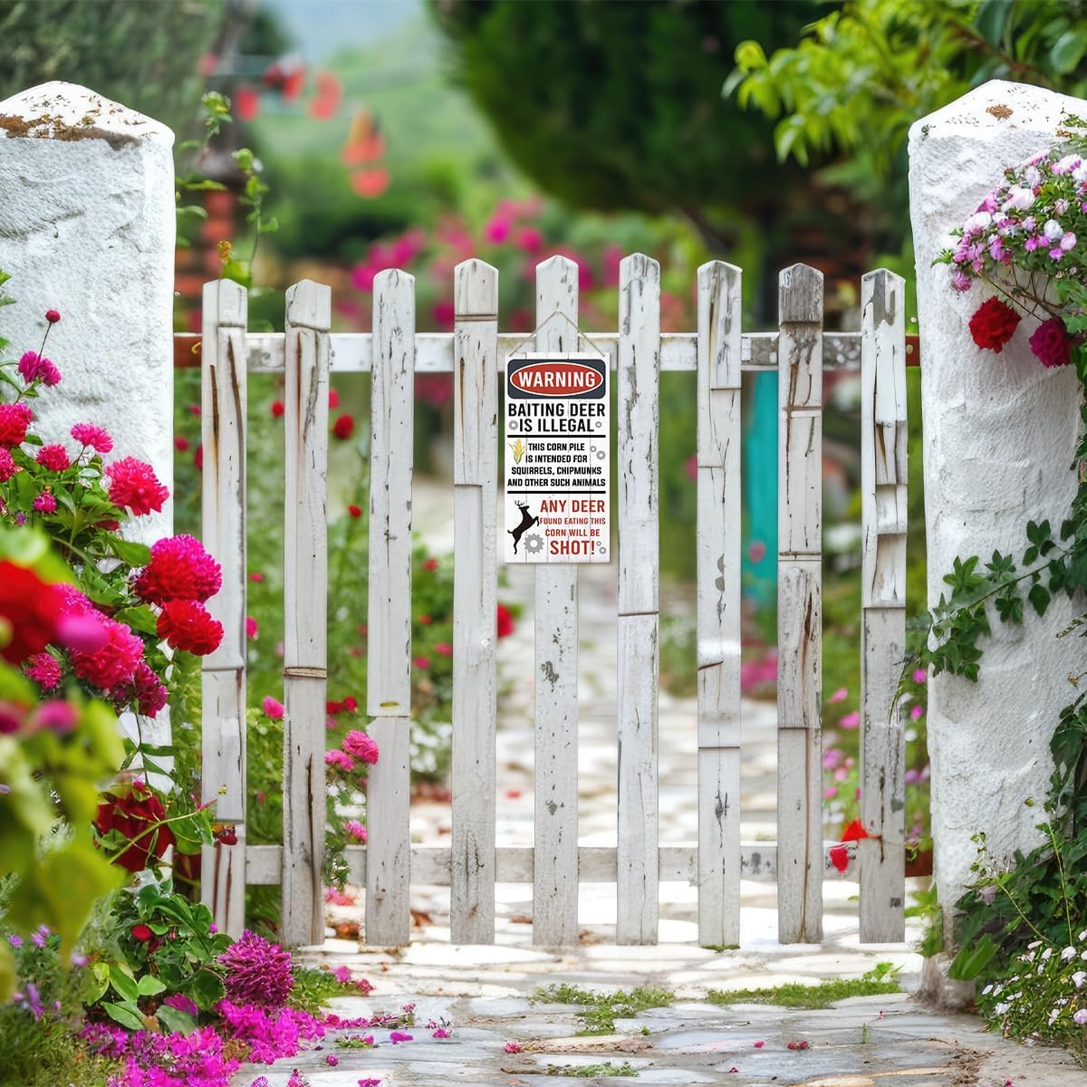 Warning Signs, Funny Hunting Sign Wall Decor, Baiting Deer Is Illegal Sign, Decorative Wood Hanging Wood Plaque, Man Cave Bar Cabin Decor, Pub Decor, Farmhouse Wall Decor for Coffee & Bar