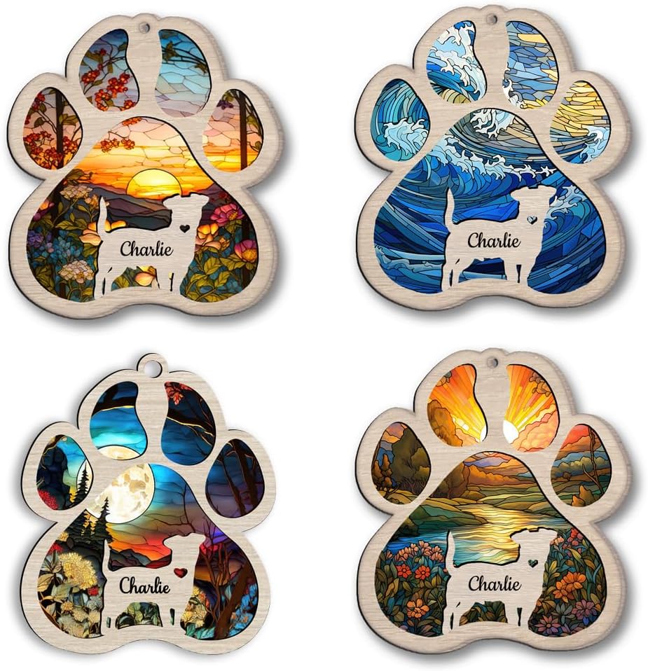 Personalized Bearded Collie Suncatcher Dog Memorial Gifts, Custom Bearded Collie Ornament Christmas Tree, Pet Remembrance Gift, Loss of Dog Sympathy Gift, Pets Memorial Ornament, Pet Loss Suncatcher