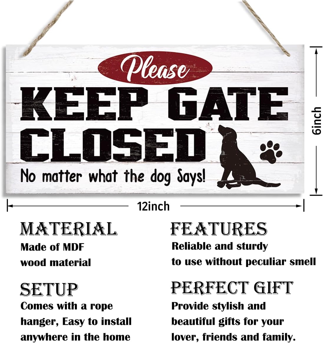 Warning Signs, Keep Gate Closed Dog Sign, Decorative Wood Hanging Wood Plaque, Warning Animal Dog Sign, Funny Novelty Caution Dog Sign, Dog Owner Home Decor, Door Gate Hanger Outdoor
