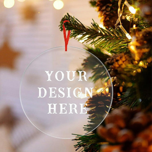 Personalized Christmas Ornaments - Custom Picture & Text Ornaments for Christmas 2024, Baby's 1st Christmas Ornament with Picture for Xmas Tree Custom Gifts for Family, Mom, Dad, Friend (Acrylic)