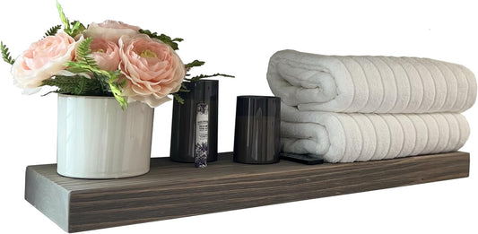Joel's Antiques 36 Inch Wooden Floating Shelves for Wall - 36x8x2 in - Made of Natural Wood - Heavy Duty Rustic Wall Shelves for Bedroom - Perfect for Living Room, Kitchen - Grey
