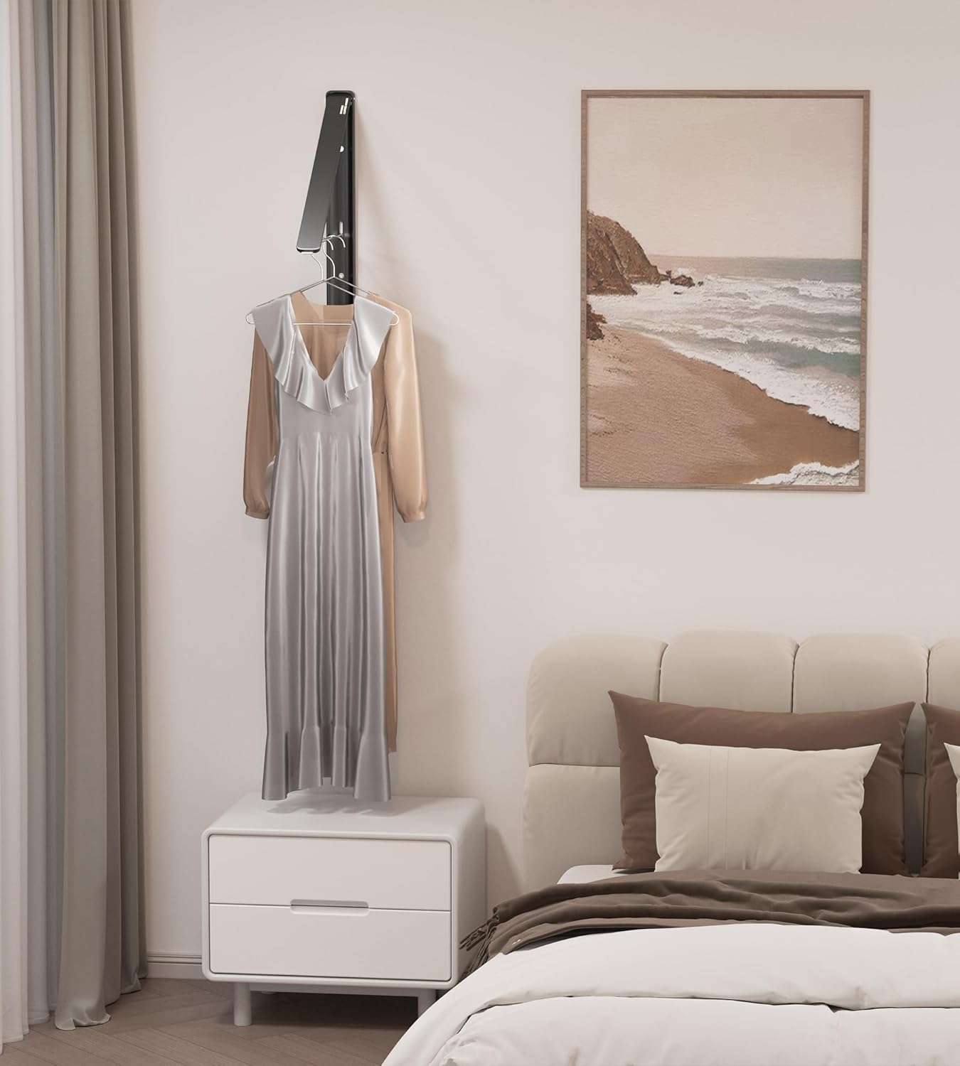 Dr.DJ Clothes Drying Rack, Wall-Mounted Retractable & Foldable Clothes Hanger for Laundry Room Organization and Storage, Metal Clothes Hanger Rack for Dorm, Closet, Balcony(1 Pack, Black)