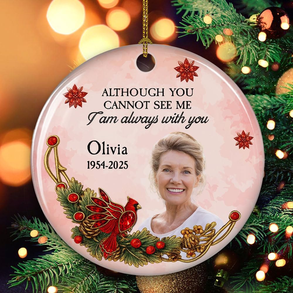Personalized Ceramic Ornament – Commemorate Lost Loved Ones at Christmas, Memorial Gift for Women