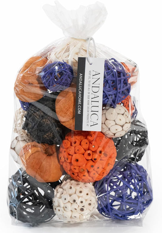 ANDALUCA Decorative Balls Halloween Bowl Filler Home Decor (Purple Orange)