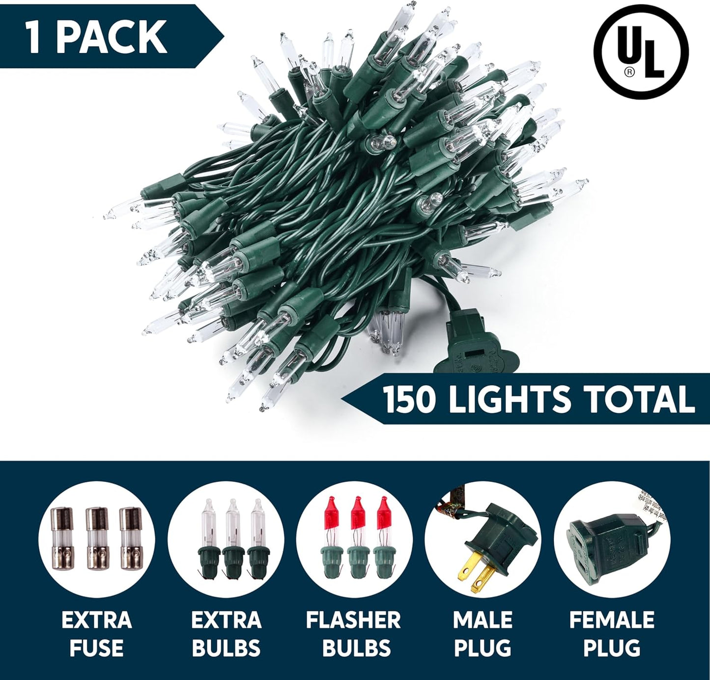 Joiedomi Clear Christmas String Lights Indoor,150 Count Mini Warm White Fairy Light,31.2FT Lighting Decor for Patio Dorm Classroom Bedroom Holiday Wedding Party Garland Birthday Festival,Green Wire