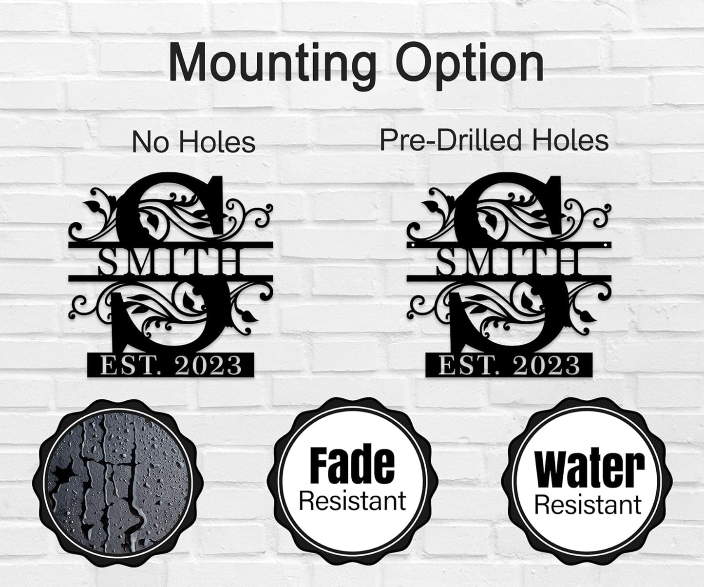 Custom Metal Name Sign | Personalized Metal Signs | Split Letter Monogram Wall Decor | Last Name Sign | Family Name Sign | Anniversary Wedding Gift | Outdoor Metal Art | Housewarming Gift