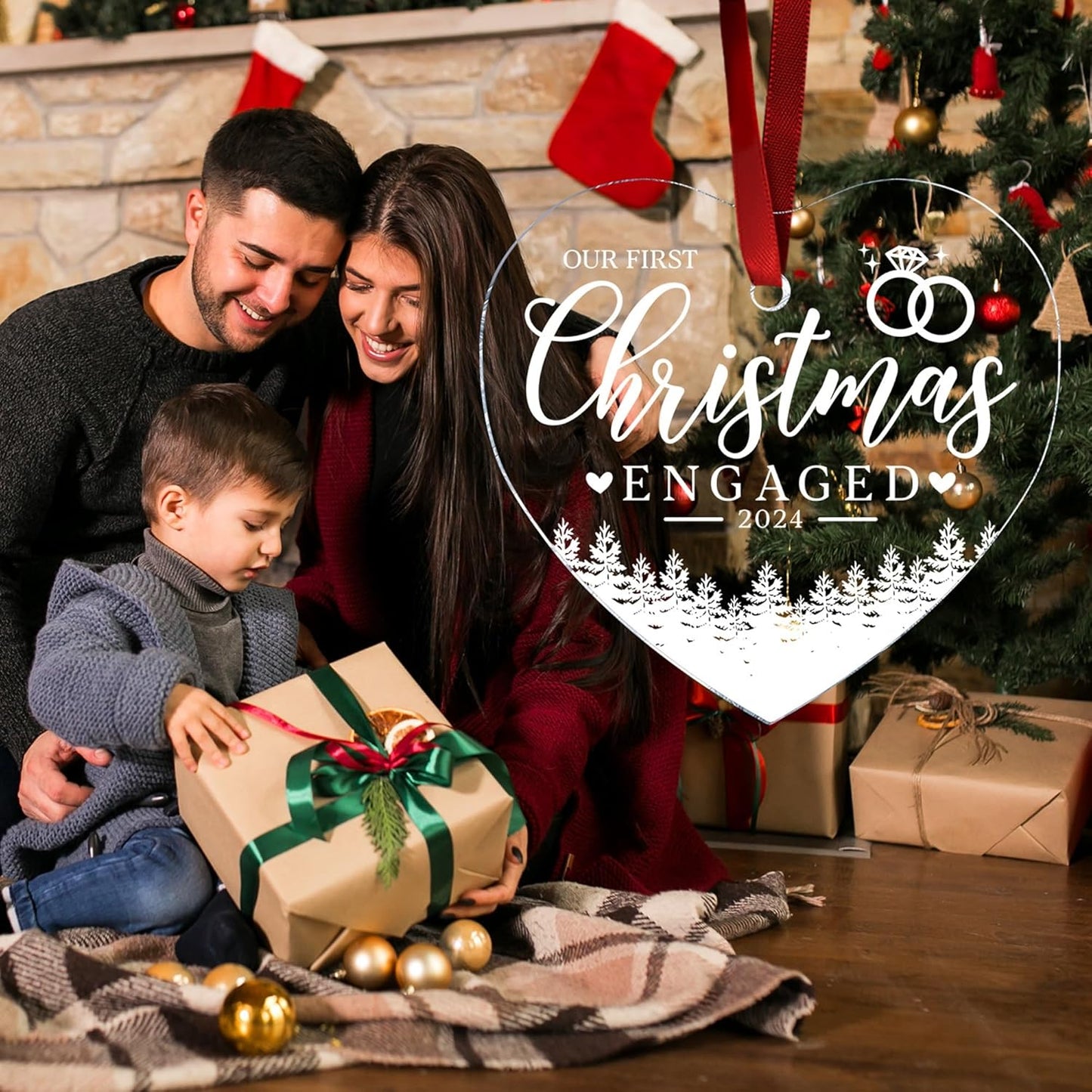 Our First Christmas in Our New Apartment 2025 Xmas Ceramic Ornament - Apartment Decor House Warming Gifts 1st Apartment Christmas Ornament (Engaged Ornament 3)