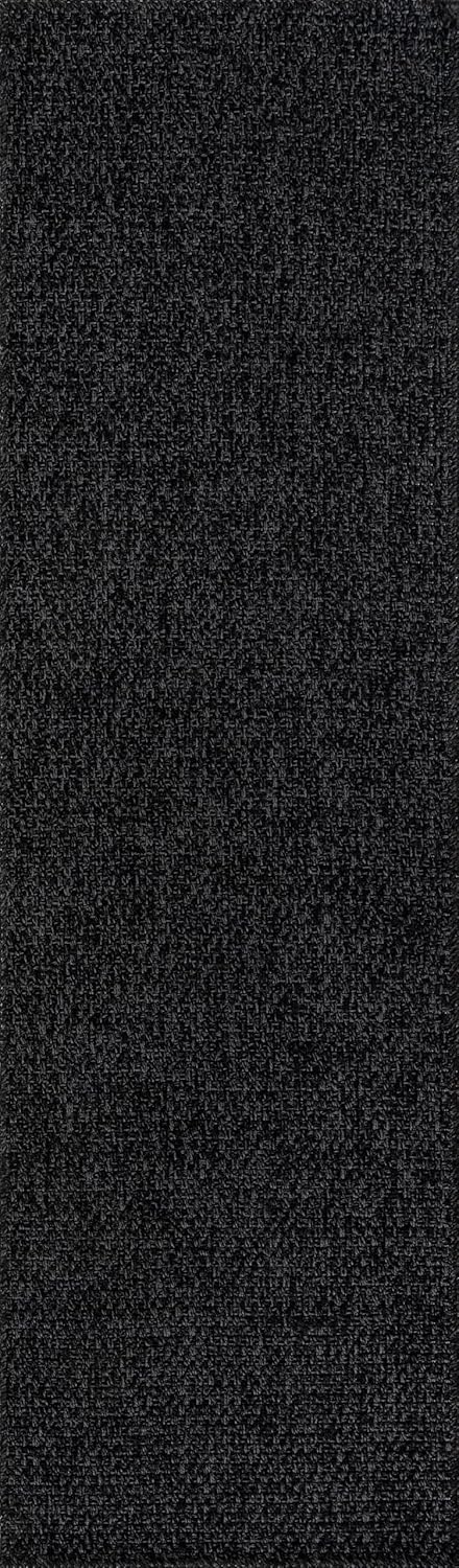 CAMILSON Easy Jute Rug 2x3, Indoor Outdoor Dark Gray Color Farmhouse Area Rugs for Living Room and Kitchen Rug, Solid Boho Woven Design, Easy-Cleaning, Washable Outside Carpet Alfombras (2 x 3)