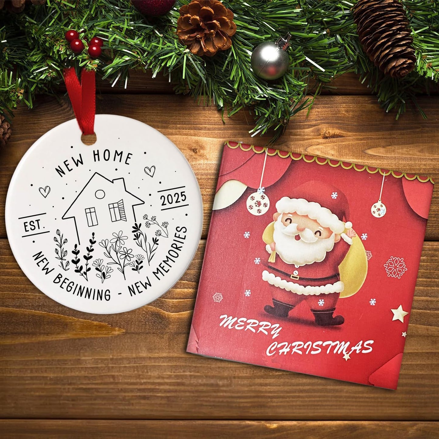 New Home Ornament 2025 - House Warming Gifts - New House Gift Ideas - New Home Christmas Ornament - Gift for New Homeowner, Couple, Women, Men - Ceramic Ornaments