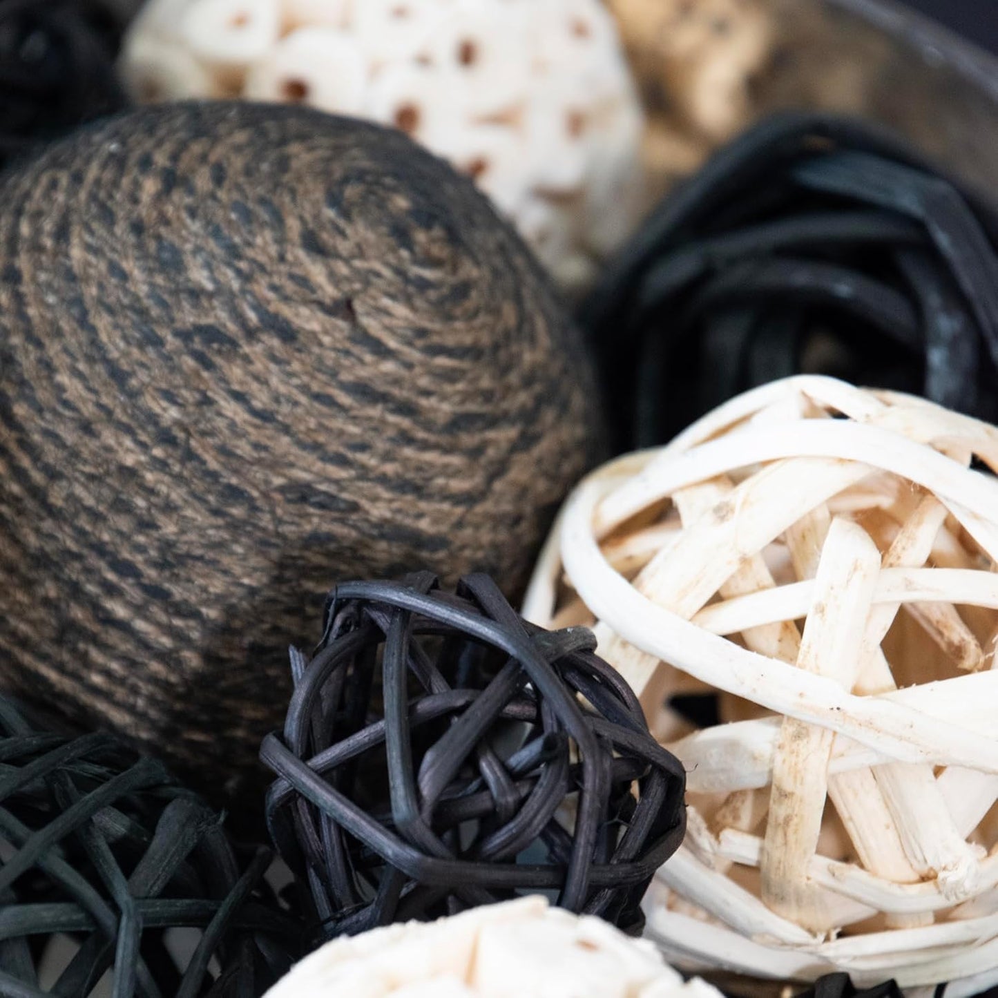 ANDALUCA Decorative Balls Bag Bowl Filler Home Decor (Black & White)