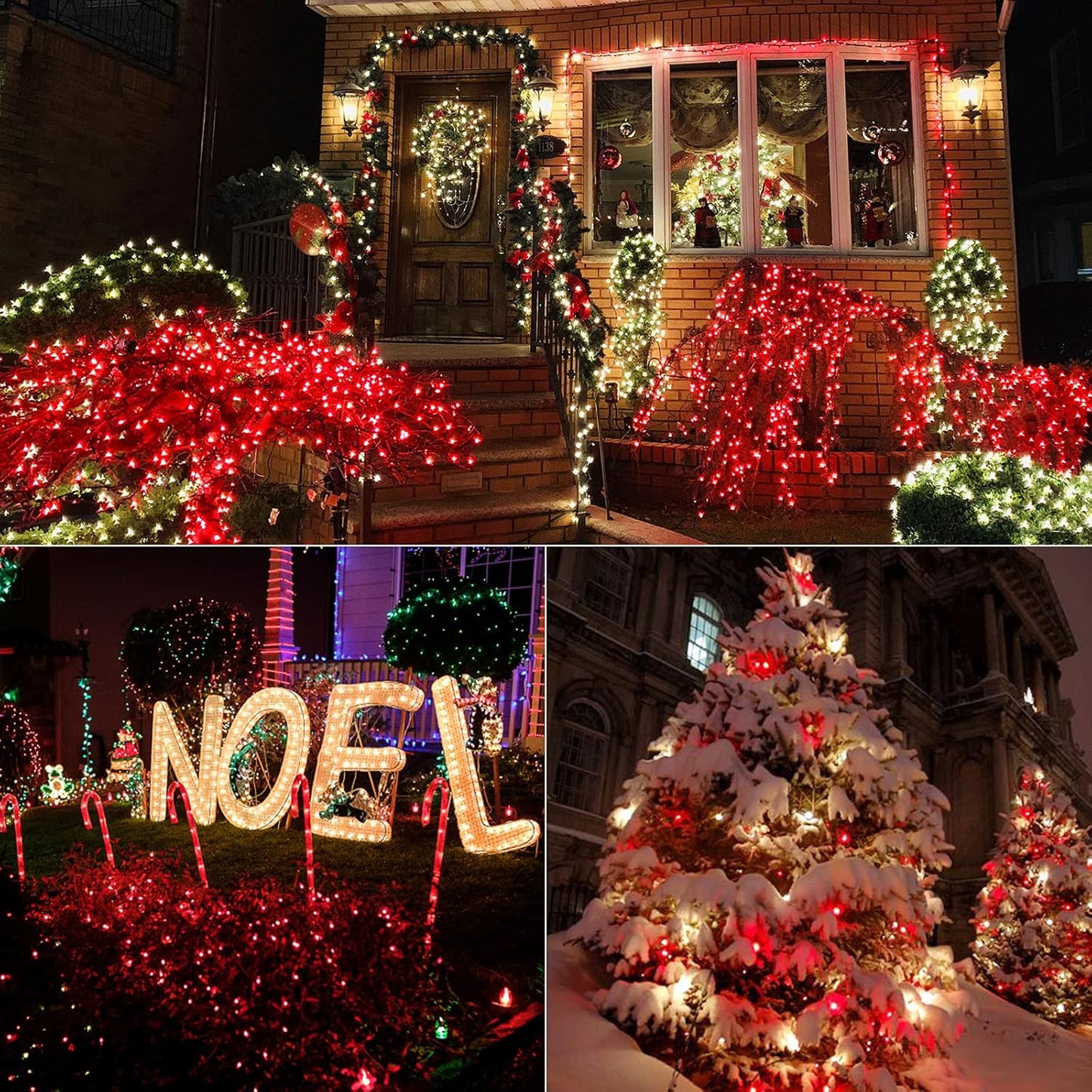 Brizled Red Christmas Lights, 33ft 100 LED Christmas String Lights, 5mm Wide Angle Mini Xmas Tree Lights, 120V UL Certified Connectable Xmas Light for Tree Party Wedding Home Indoor Outdoor Decoration