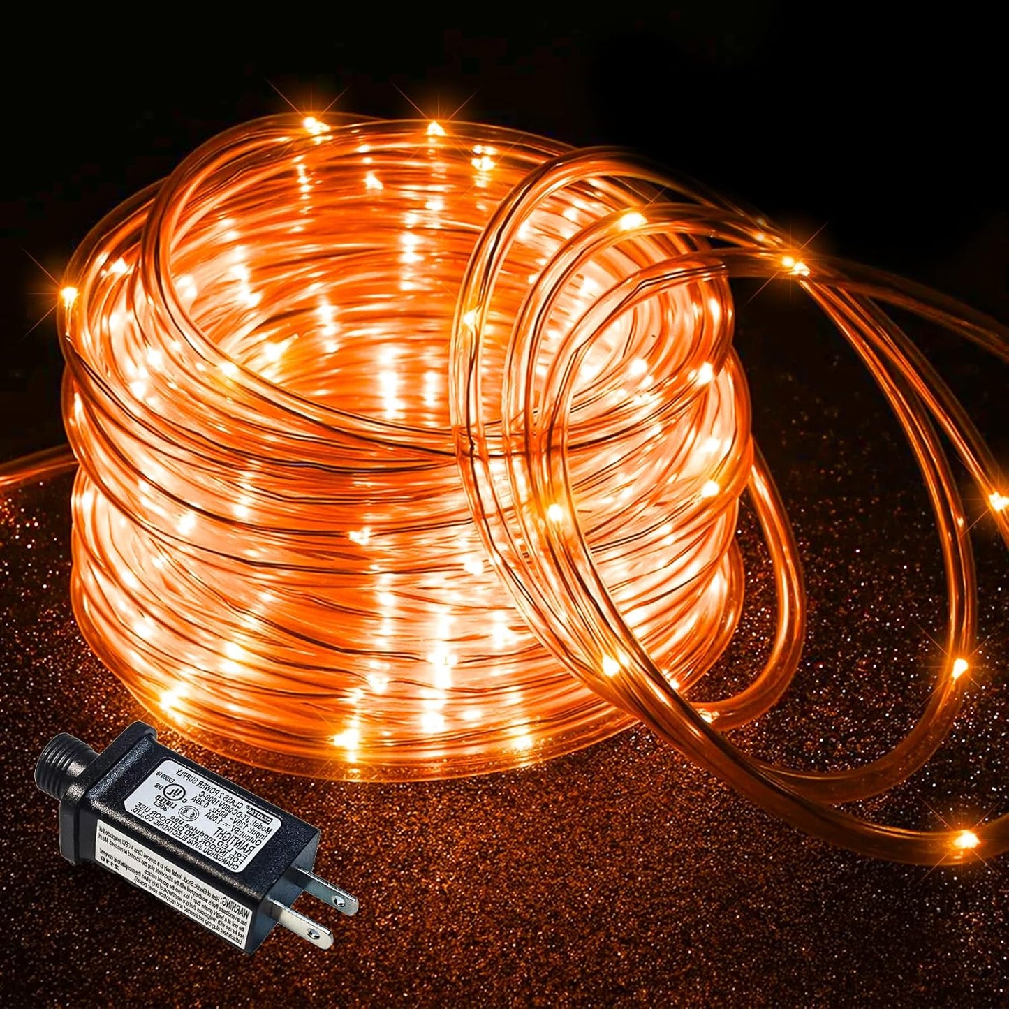 Orange Halloween Lights, 66FT 200 LED Rope Lights for Outside Waterproof with 8 Modes, Connectable Tube String Lights for Indoor, Garden, Backyard, Patio, Deck, Pool, Tree Decorations