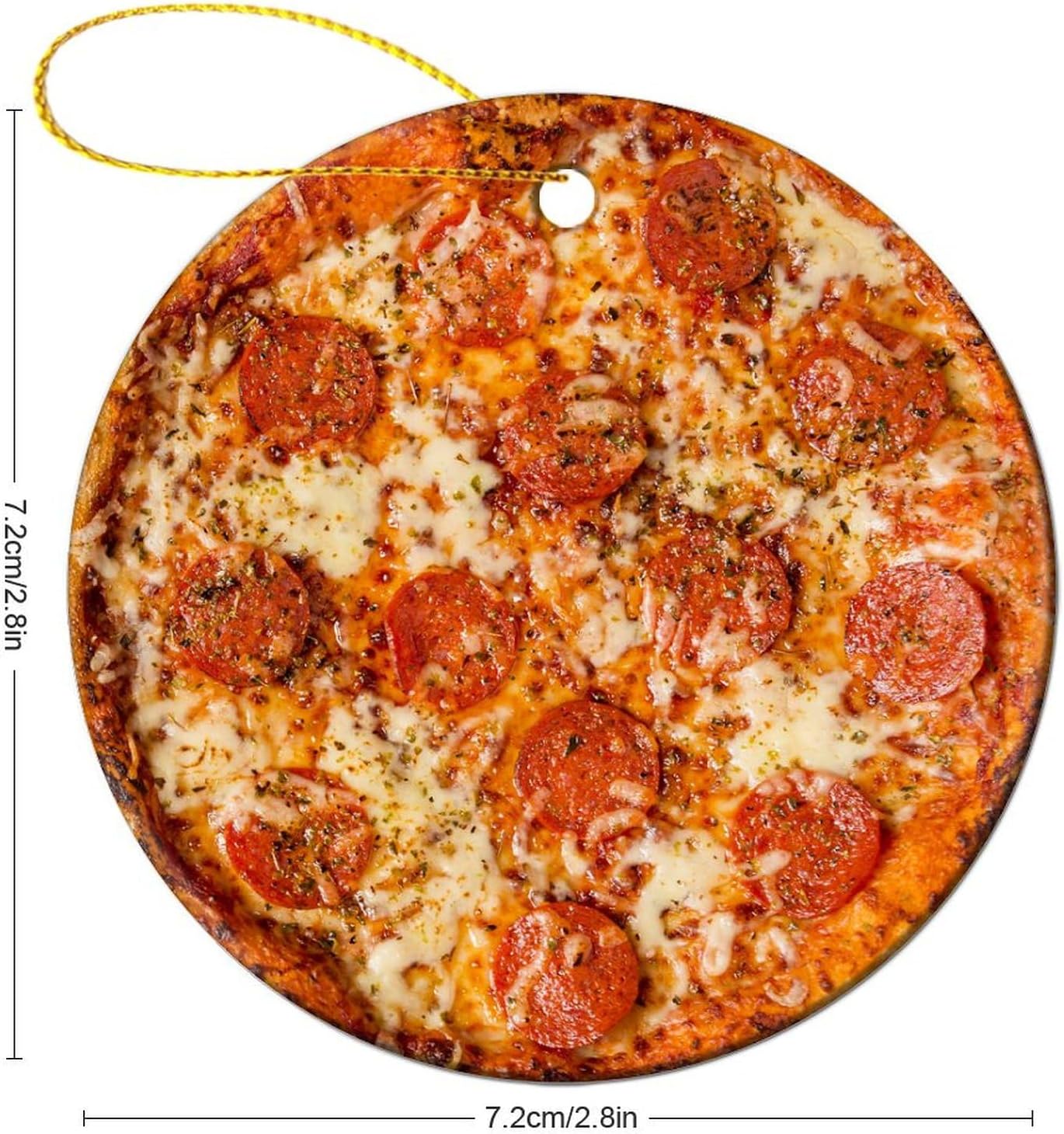 Personalized Christmas Ornaments - Custom Picture & Text Ornaments for Christmas 2024, Baby's 1st Christmas Ornament with Picture for Xmas Tree Custom Gifts for Family, Mom, Dad, Friend (Pizza)