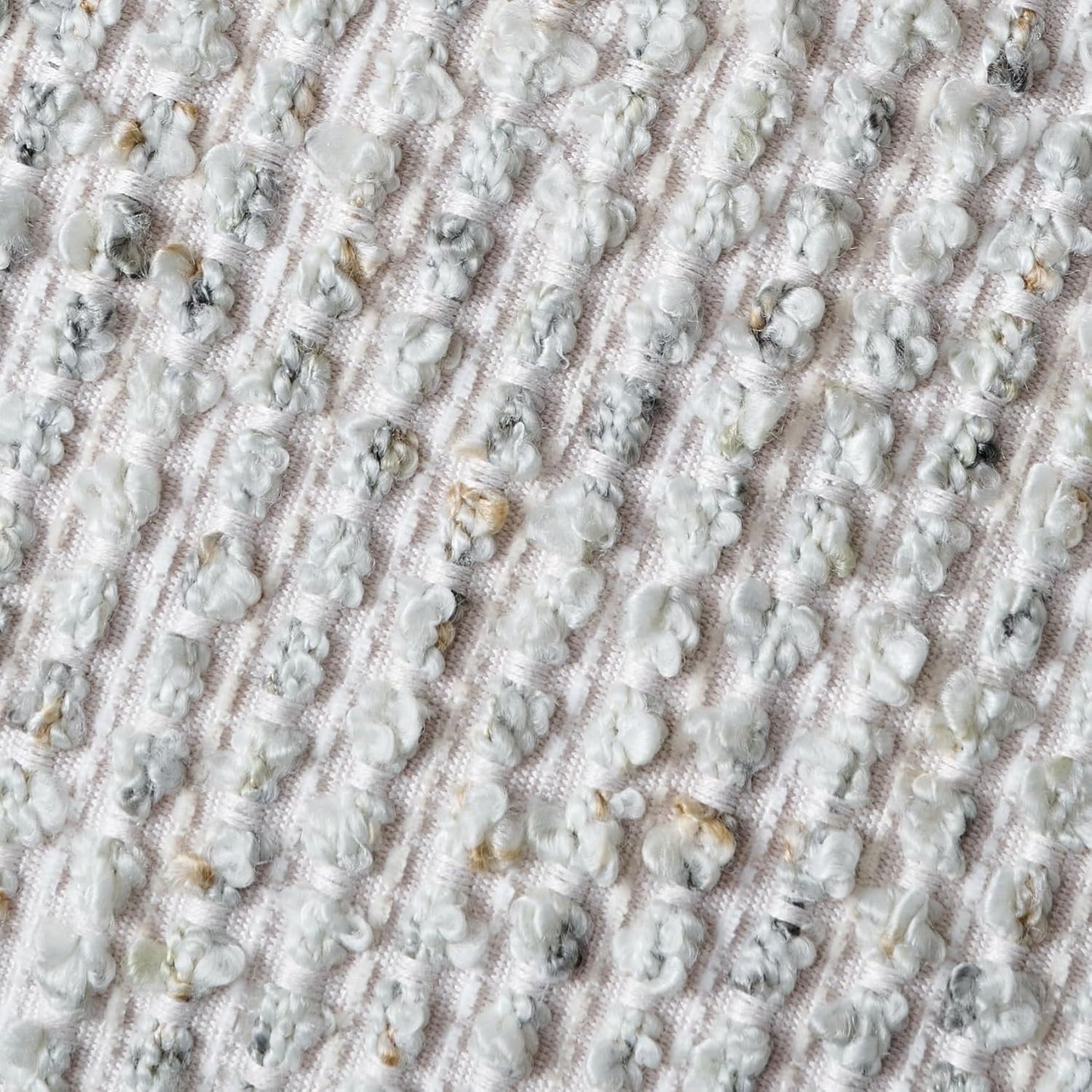 Striped Throw Pillow Covers 16x16 Set of 2 Cream Grey Textured Boucle Chic Morden Boho Accent Farmhouse Square Decorative Couch Pillow Covers for Home Decor Bed Sofa Living Room