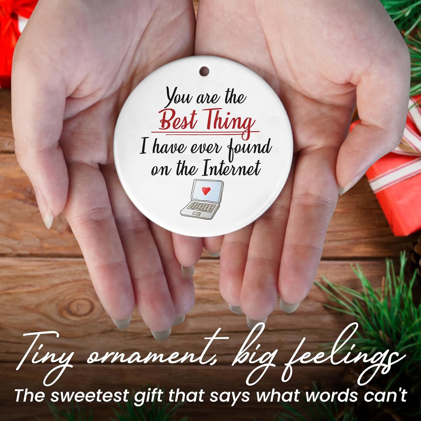 TEEZWONDER Couples Gifts for Him and Her - Ceramic Christmas Ornaments 2025 for Tree Decorations - Christmas Anniversary Birthday Gifts for Women Men, Couple Gift for Girlfriend Boyfriend