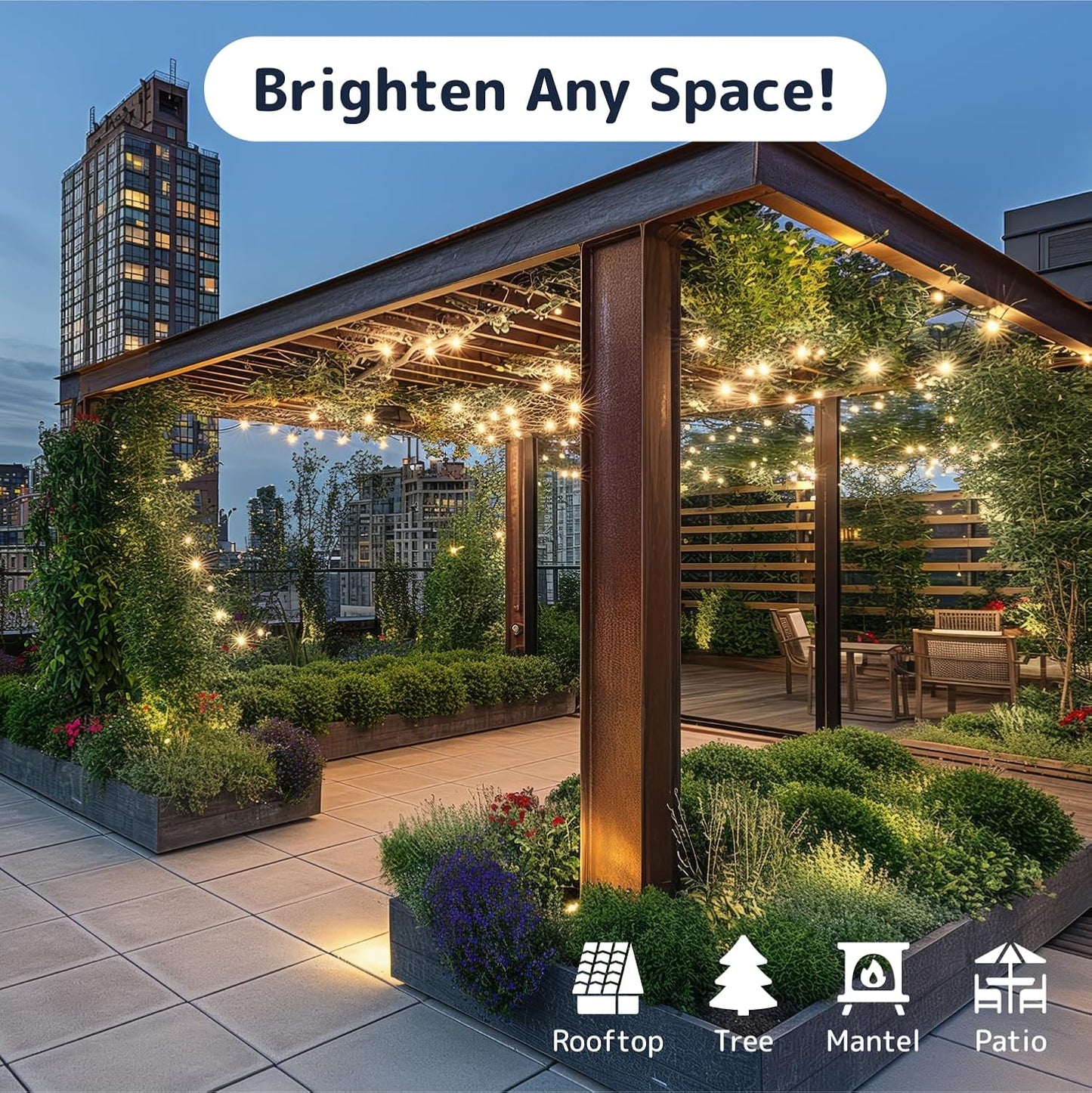 PREXTEX 300 Count Clear Christmas Tree Lights with White Wire - 60 ft Warm White Twinkle Lights for Indoor or Outdoor Use - Holiday Fairy String Lighting for Christmas Trees, Patios, and More