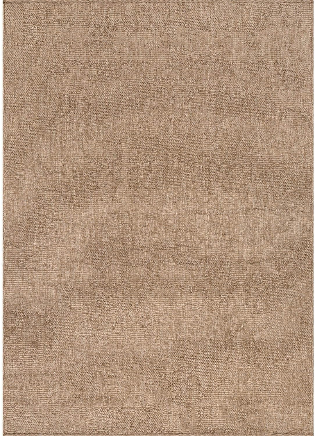 CAMILSON Easy Jute Rug 5x7, Indoor Outdoor Natural Color Fiber Area Rugs for Living Room Patio and Kitchen Rug, Solid Boho Woven Design, Easy-Cleaning, Washable Outside Carpet Alfombras (5 x 7)