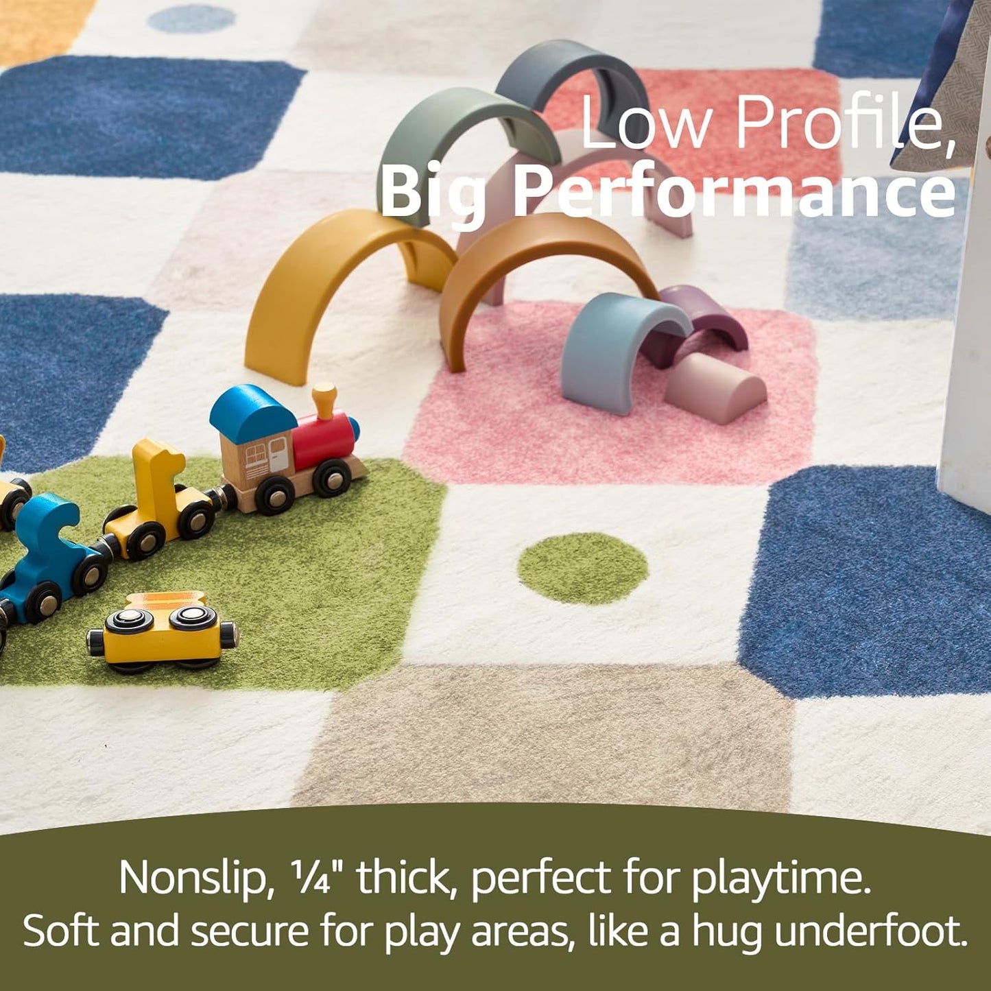 jinchan Area Rug 4x6 Kids Washable Indoor Floor Cover Non-Slip Modern Soft Rug Elementary School Classroom Colorful Diamond Carpet for Nursery Playroom Daycare Bedroom Living Room Circus on Cream