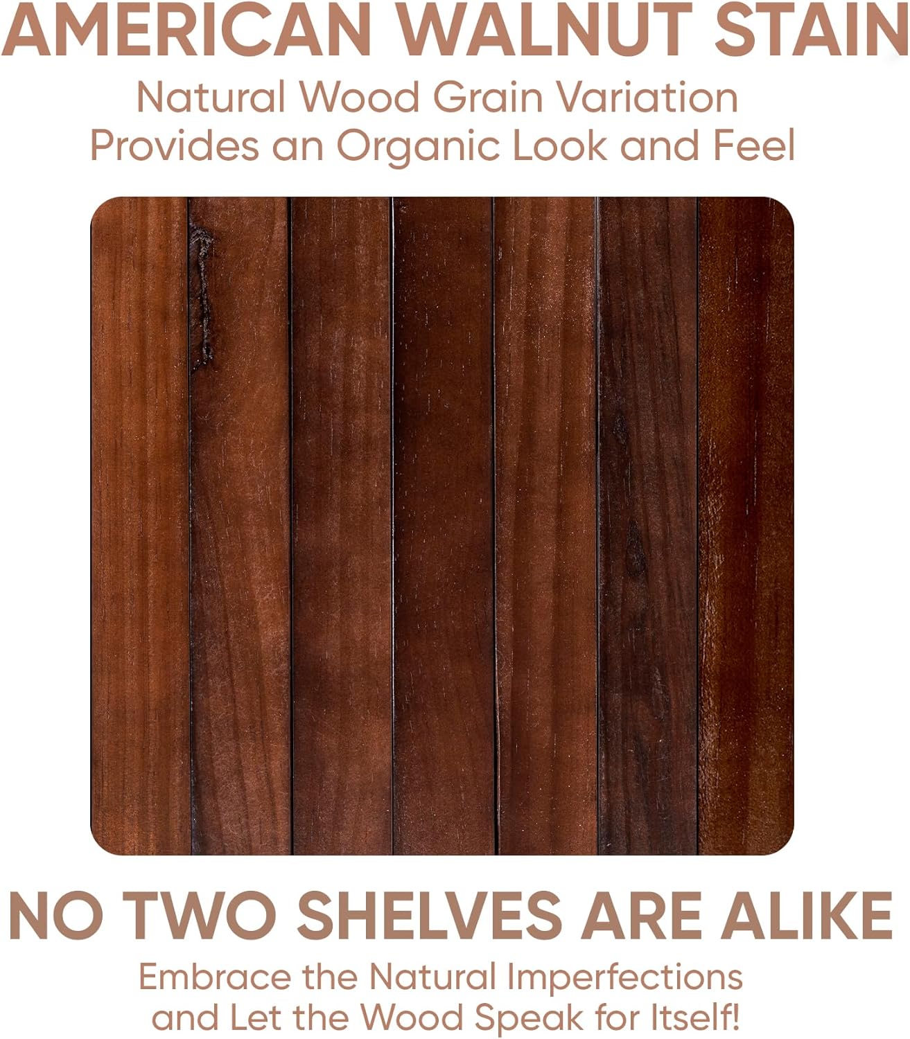 Homeforia Walnut 42 inch Floating Shelves, High End Solid Real Wood 42inch Floating Shelf for Wall, Large Dark Brown 42 inches Long Floating Shelves, Heavy Duty Bracket, 42 X 6.5 X 1.75 inch, Set of 2