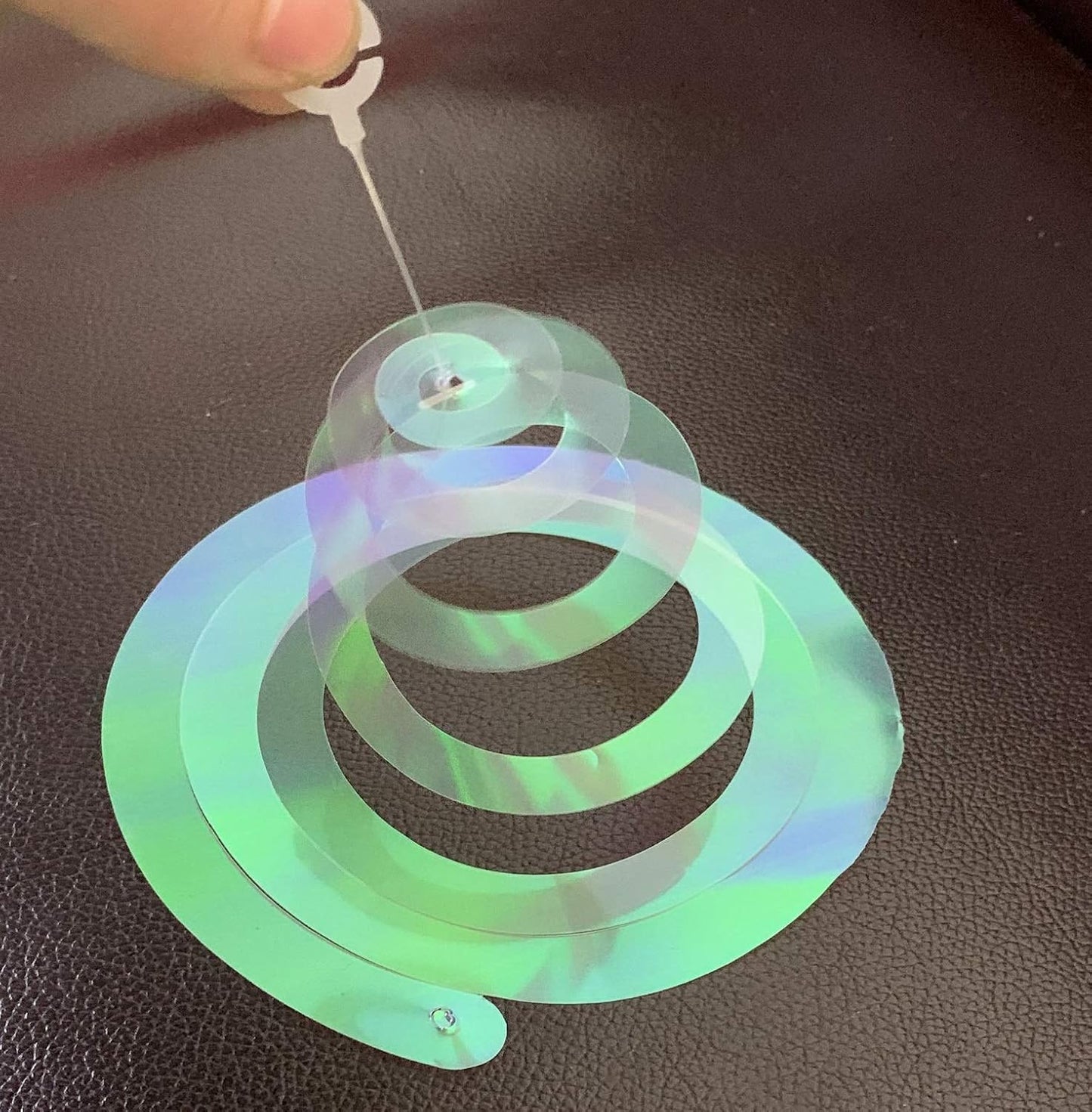 Iridescent White Swirl Hanging Decorations, Shimmer Plastic Streamer for Ceiling, Party Supplies for Birthday Graduation Bachelorette Wedding Baby Shower Graduation Christmas New Year