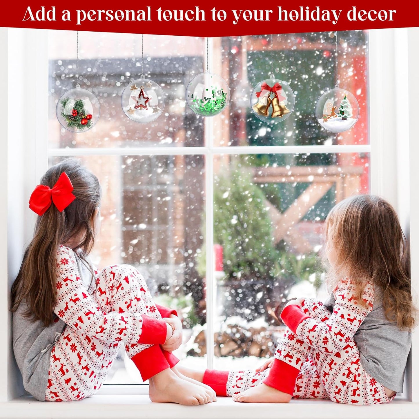 ANVAVO 50 Pieces 10 cm Christmas Clear Plastic Fillable Ball Ornaments DIY Craft Transparent Baubles Shatterproof Christmas Tree Hanging Ornaments for Xmas New Years Birthday Wedding Home Decor