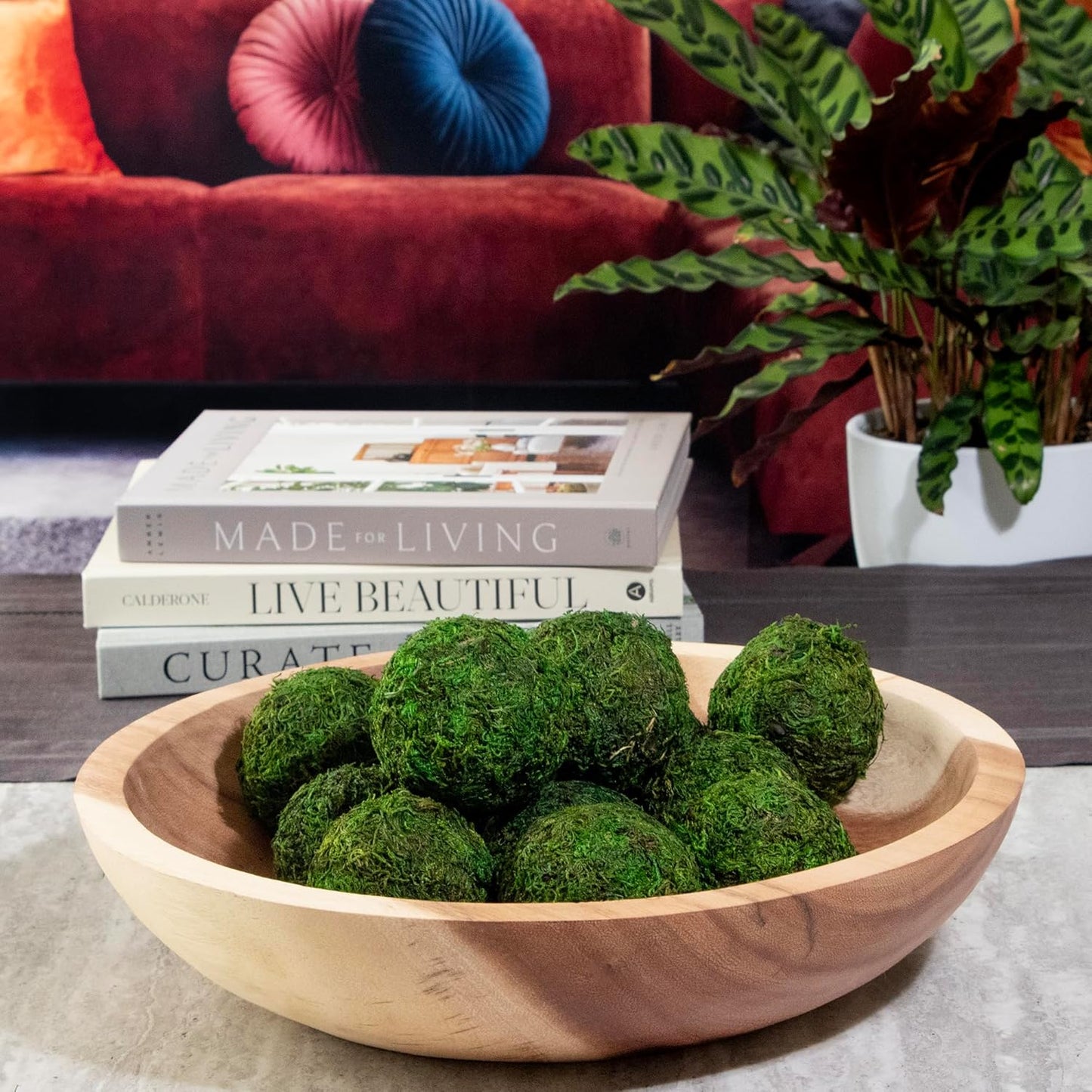 ANDALUCA Decorative Green Moss Balls Bowl Filler Orbs (Pure Moss)