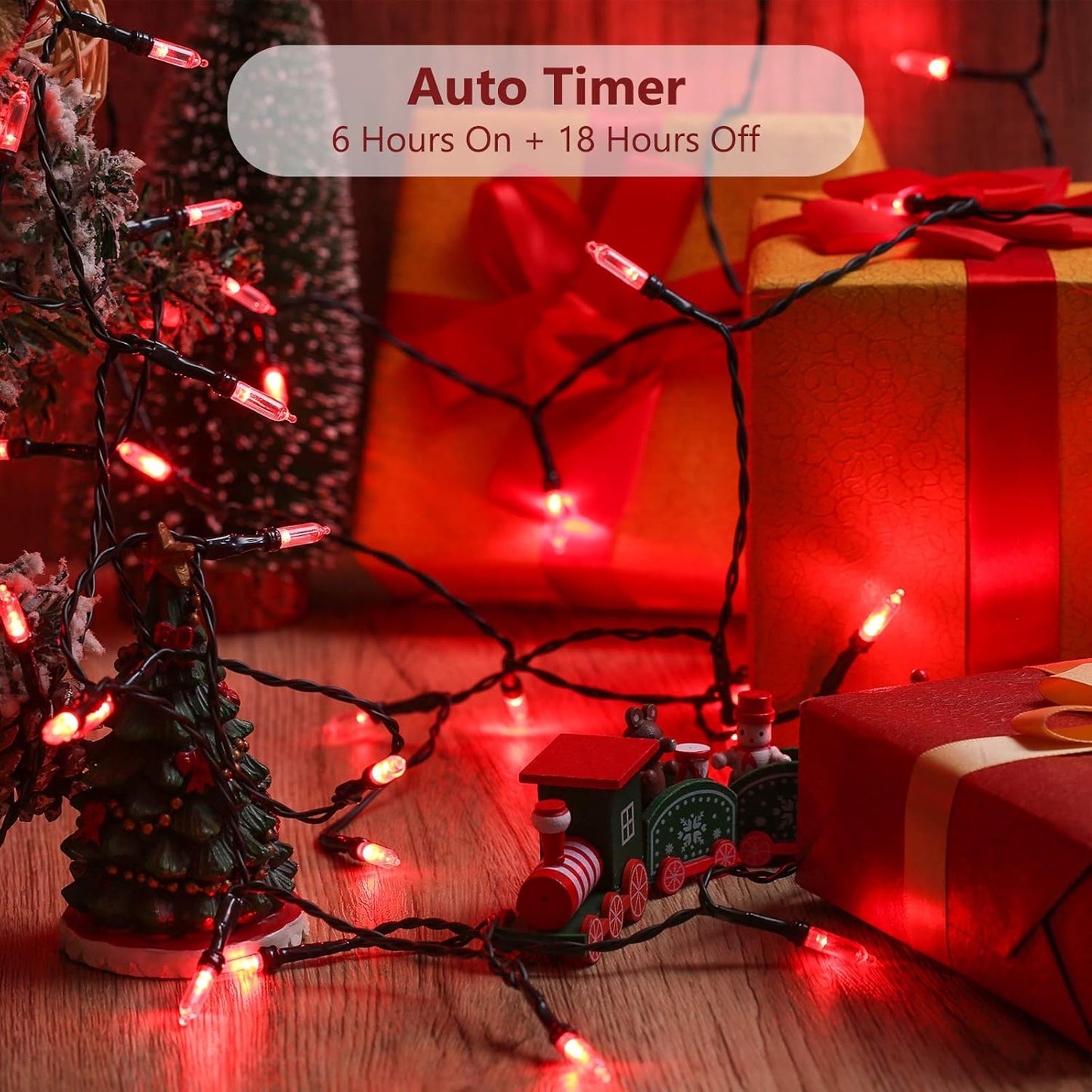 BrizLabs Green Wire Battery String Lights, 17.94ft 50 LED, Indoor/Outdoor, 8 Modes, Valentines Day, Party, Wedding, 2 Sets