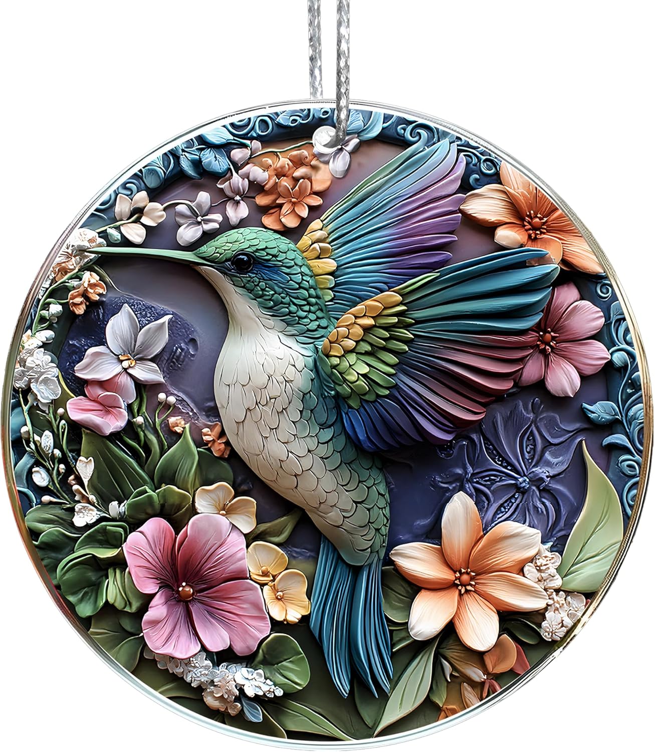Jabihome Christmas Ornaments 2025, Exchange for Women, Men, Collectible Dated Year Ornaments for Tree, Unique Acrylic Suncatcher, Printed Stained Glass Effect Decor (Hummingbird)