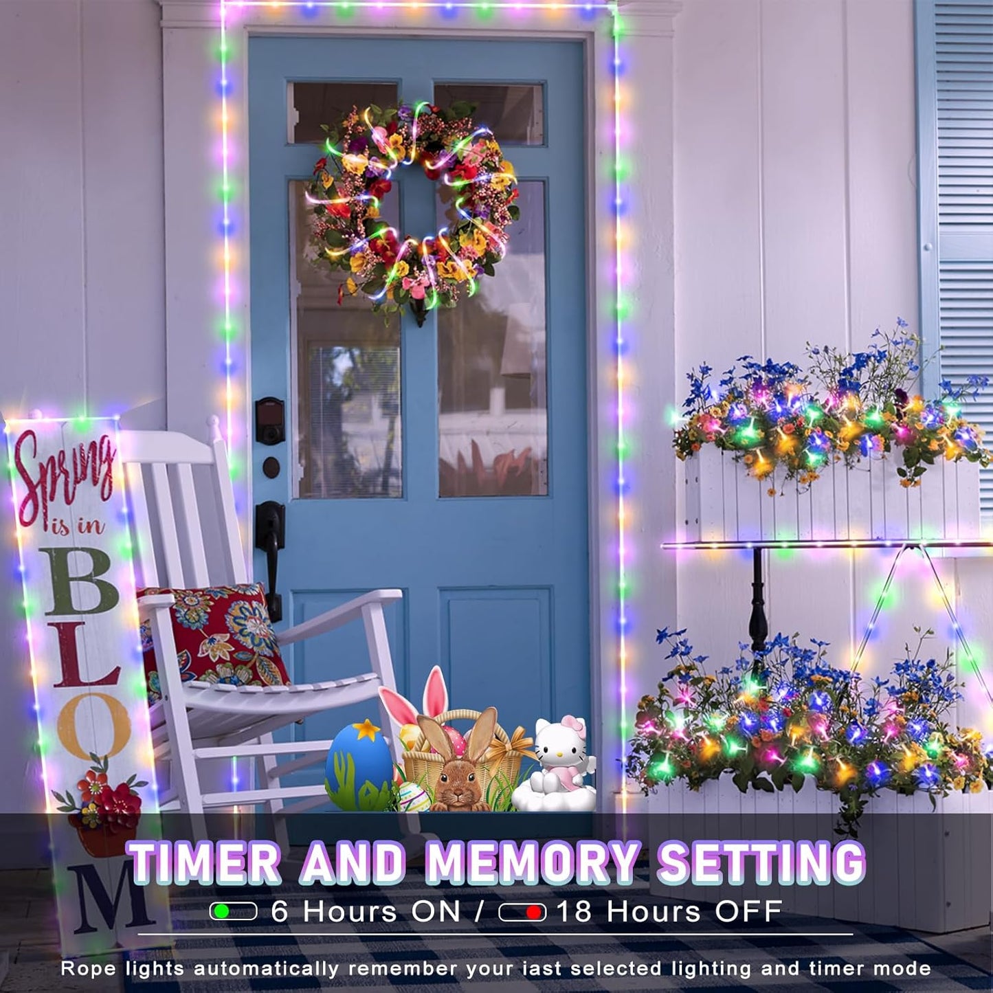 100FT 300 LED Rope Lights Outdoor, Connectable and Flexible Tube Lights with 8 Modes, Waterproof Indoor Rope Lighting for Bedroom, Garden, Patio, Landscape, Pool, Party Decor - Pastel Multicolor