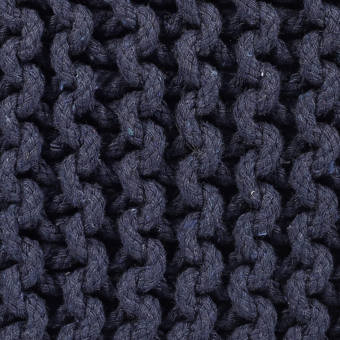 REDEARTH · Cube Low Pouf Foot Stool Ottoman - Hand Knitted Poof - Cord Boho Pouffe - Home Décor - Stuffed Footrest for Living Room - Nursery - Bedroom - Patio (16" x 16" x 8") - Navy Blue