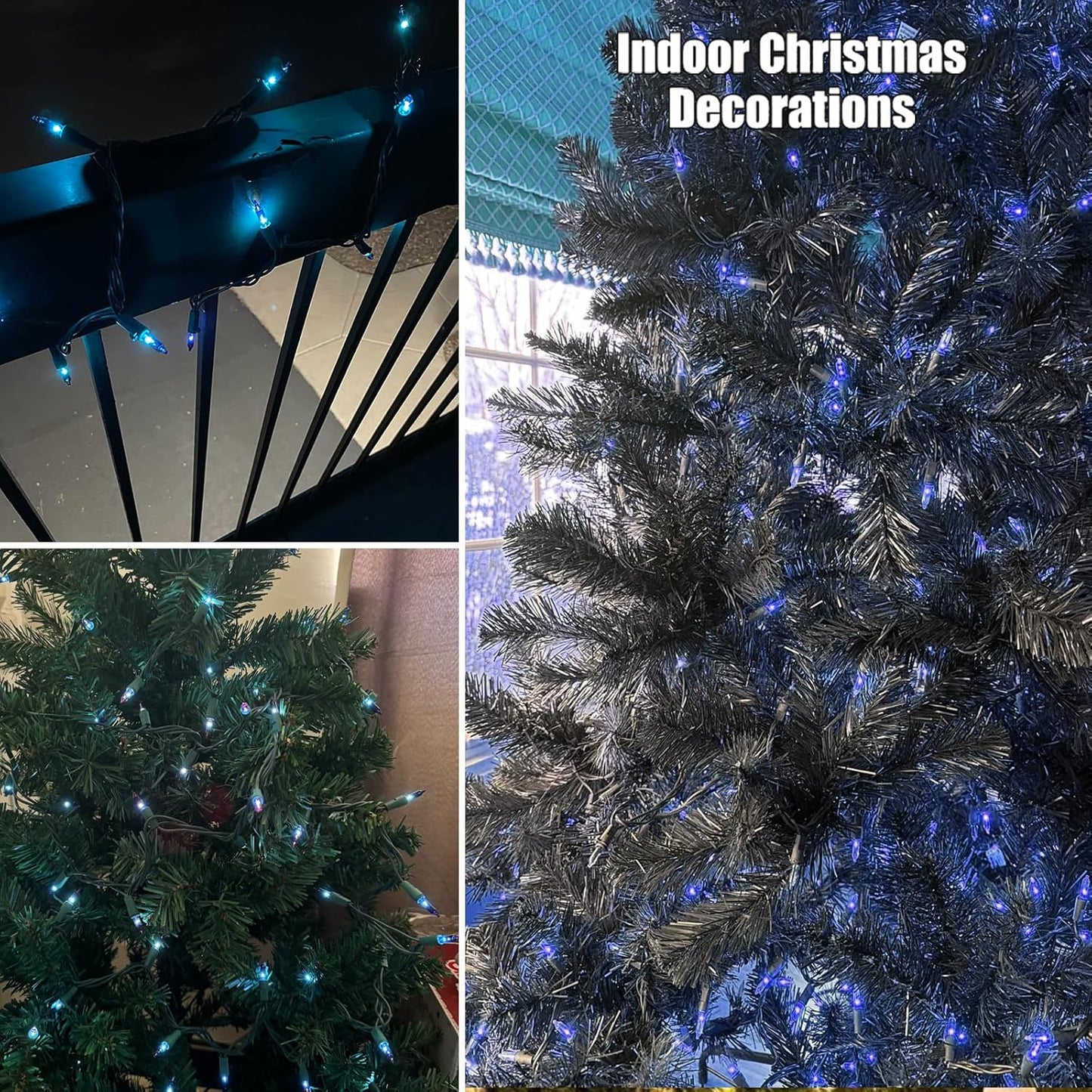 HISHINY Christmas Lights 100 Count Blue Christmas Tree String Lights with Green Wire for Outdoor Indoor Christmas Decorations Wedding Decorations Valentines Day Decor,UL Certified (21feet)