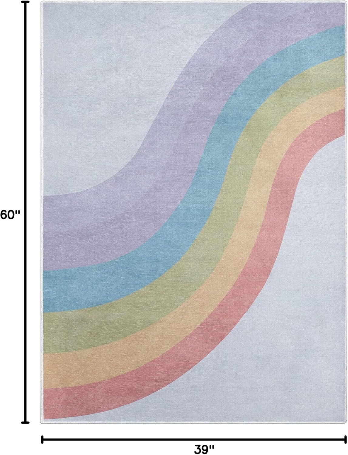 Well Woven Kids Rainbow Rug, 3'3" x 5', Multi Color