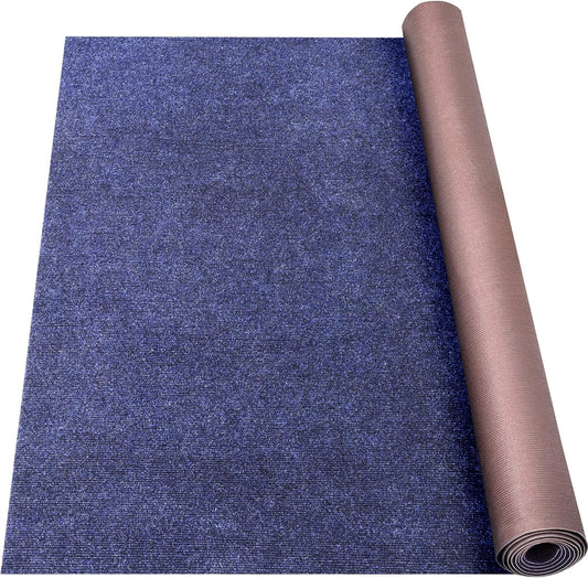Marine Carpet,5 FT x 10 FT Deep Blue Indoor Outdoor Carpet 0.2" Thick Boat Carpet with Water-Proof TPE Backing, Non-Slide Outdoor Marine Carpet Roll for Home, Patio, Porch, Deck