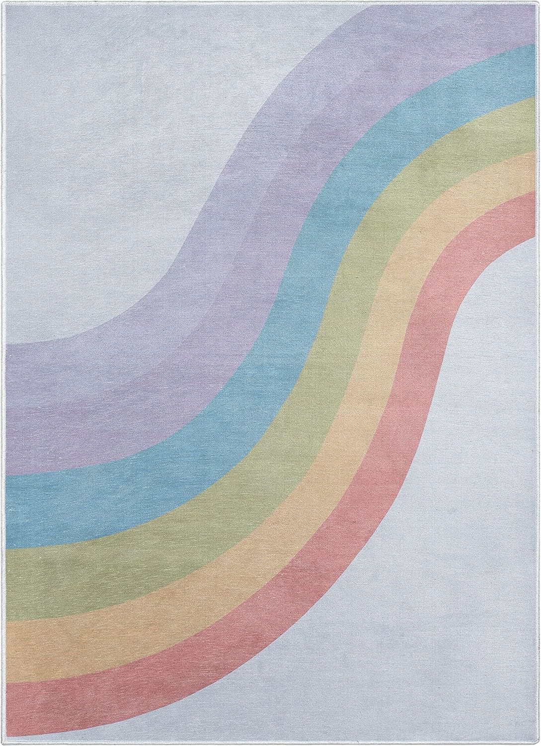 Well Woven Kids Rainbow Rug, 3'3" x 5', Multi Color